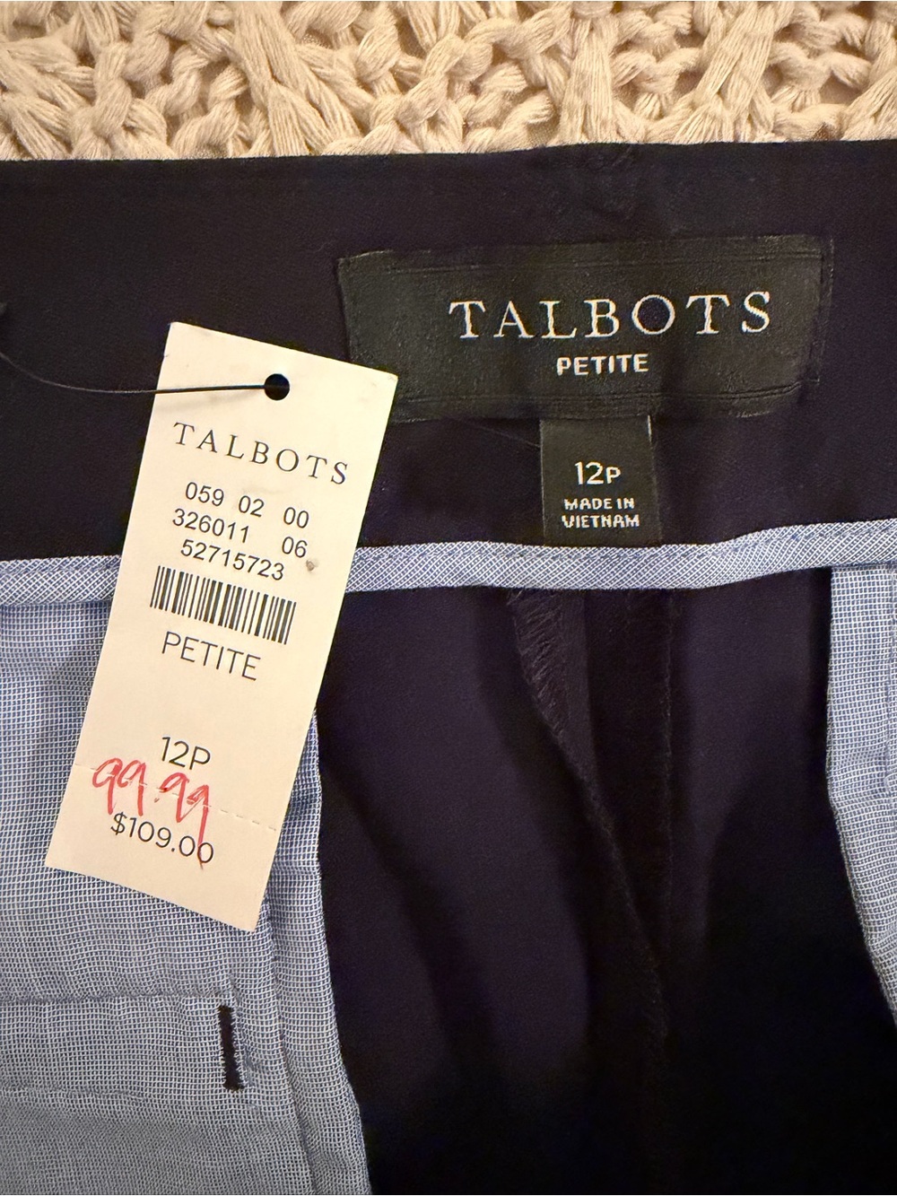 NWT Talbots Navy High-Rise Jeans - Navy 12 Petite
